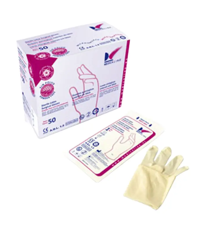 Medicaline Luvas Látex Esterilizadas Sem Pó (50 Pares)